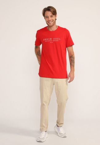 Camiseta Colcci Denim Soul Vermelha