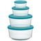 Jogo de Potes Tigelas de Vidro Borossilicato com Tampa Azul 4 peças - Casambiente - Marca Casa Ambiente