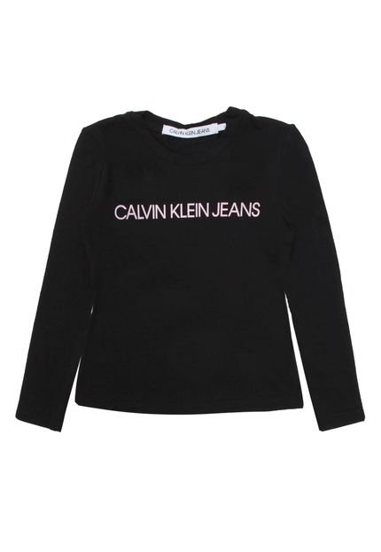 Blusa Calvin Klein Kids Menina Escrita Preta - Marca Calvin Klein Kids