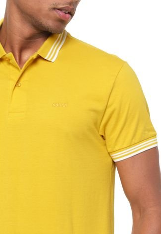 Camisa Polo Colcci Reta Brasil Amarela