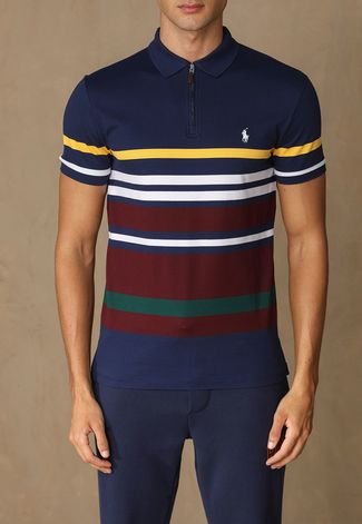 Camisa Polo Polo Ralph Lauren Listras Azul