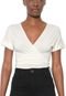 Blusa Cropped Handbook Transpassada Off-White - Marca Handbook