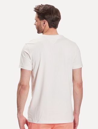 Camiseta Tommy Hilfiger Masculina Essential Cotton Icon Branca Off-White -  Compre Agora