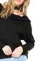 Blusa MOB Decote Canoa Preta - Marca MOB