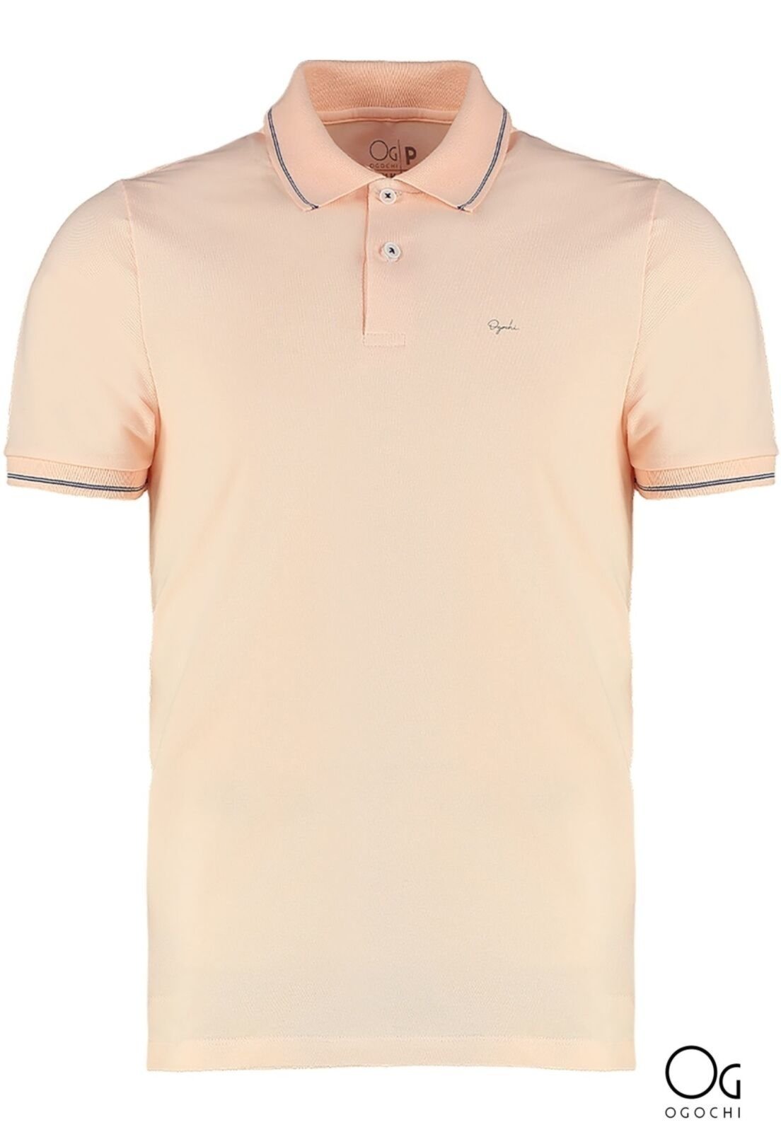 Camisa Polo Basica Casual Ogochi  Salmão - Marca Ogochi