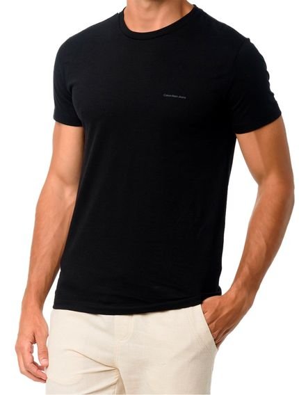 Camiseta Calvin Klein Jeans Masculina Light New Logo Preta - Marca Calvin Klein