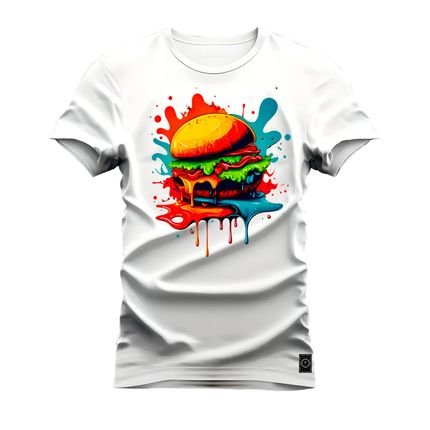Camiseta Plus Size Unissex Algodão Macia Premium Estampada Burgâo - Branco - Marca Nexstar