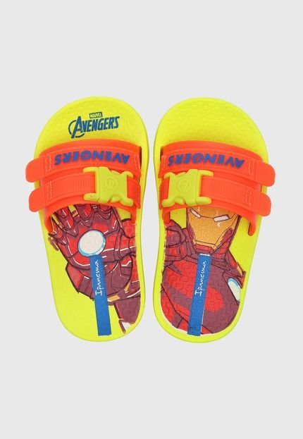 Chinelo Ipanema Marvel Homem de Ferro Amarelo - Marca Ipanema Kids