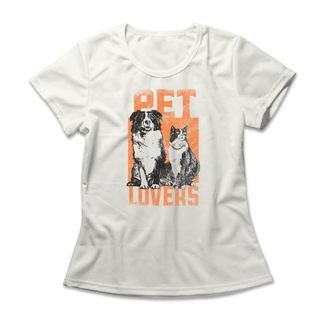 Camiseta Feminina Pet Lovers - Off White