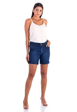 Shorts jeans cintura alta meia coxa - Sisal Jeans