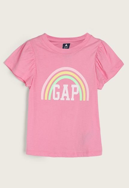 Camiseta Bebê GAP Logo Rosa - Marca GAP