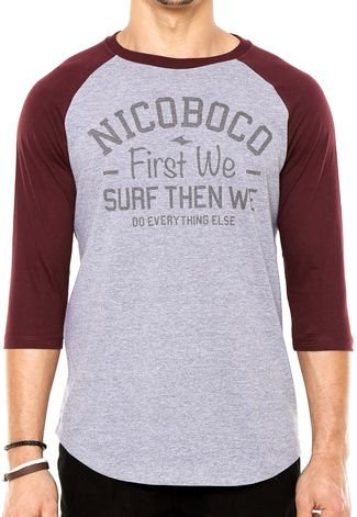 Camiseta Nicoboco Raglan Park Cinza