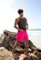 Bermuda Banho Shorts Praia Hammer Rosa Neon Fluor Tactel Com Elastano - Marca Hammer