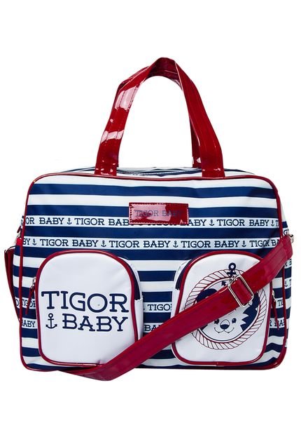 Bolsa Maternidade Tigor T. Tigre Listras Azul - Marca Tigor T. Tigre