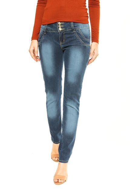 Calça Jeans FiveBlu Skinny Estonada Azul - Marca Granada