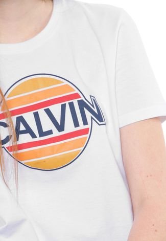 Camiseta Calvin Klein Jeans Cropped Sunny Branca