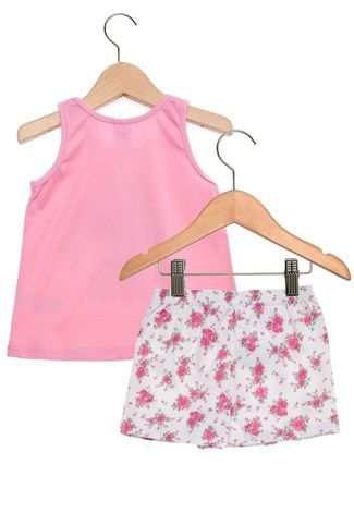 Pijama Kyly Floral Infantil Rosa