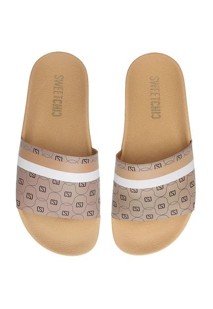 Chinelo Sweet Chic Lettering Bege - Marca Sweet Chic