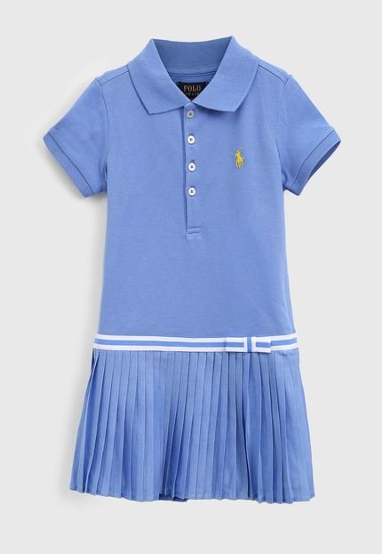 Vestido Polo Ralph Lauren Infantil Logo Azul - Marca Polo Ralph Lauren