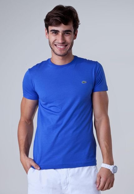 Camiseta Lacoste Bordada Azul - Marca Lacoste