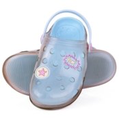 Babuche Infantil Feminino WorldColors Pop Clear Kids - Transparente/Azul - Marca WorldColors