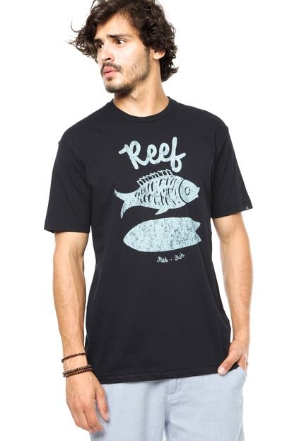Camiseta Reef Crust Fish Preta - Marca Reef