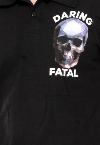Camisa Polo Fatal Daring Caveira Preta