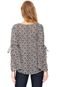 Blusa D F TOP MODA Estampada Bege - Marca D F TOP MODA