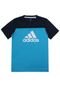 Camiseta adidas Menino Frontal Azul - Marca adidas Performance