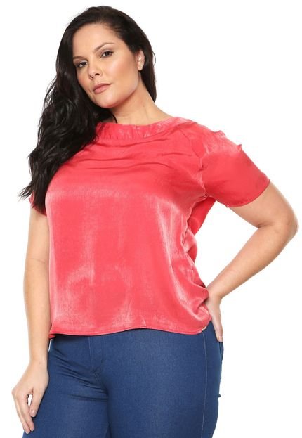 Blusa GRIS Plus Size Cetim Vermelha - Marca Gris Plus