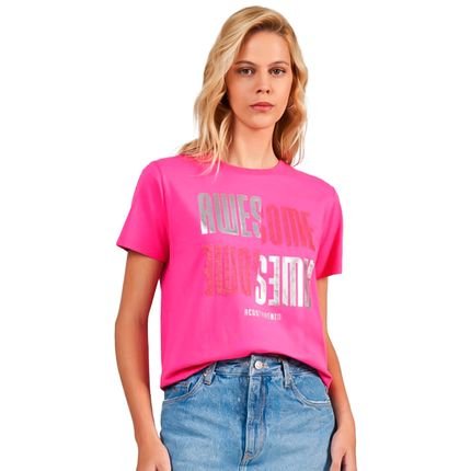 Camiseta Acostamento Fashion In24 Rosa Feminino - Marca Acostamento