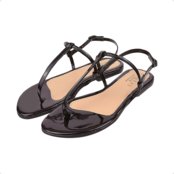 Sandalia preta Feminina Confortável Slim Fio Dental Preto - Marca VALICIA SHOES