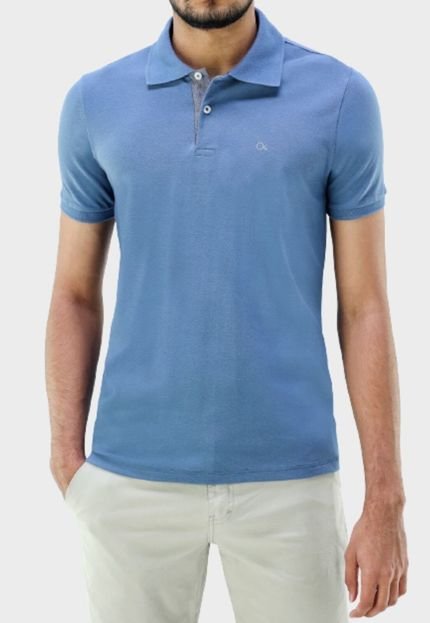 Camisa Polo Basica Ogochi Slim Fit  Azul Claro1 - Marca Ogochi