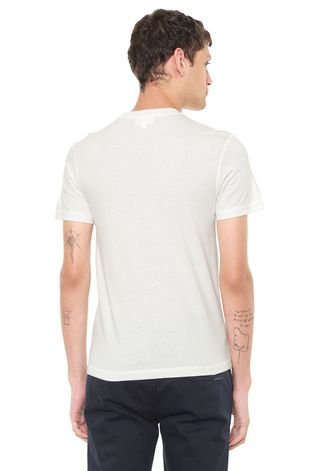 Camiseta Lacoste Bolso Listrado Off-white