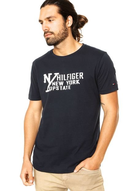 Camiseta Manga Curta Tommy Hilfiger Estampada Azul - Marca Tommy Hilfiger