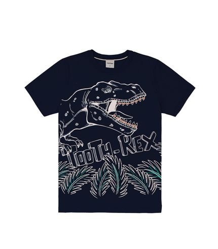 Camiseta Infantil Dinossauro Rovitex Kids Azul - Marca Rovitex Kids