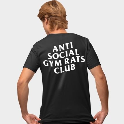 Camisa Camiseta Genuine Grit Masculina Estampada Algodão 30.1 Gym Rats - P - Preto - Marca Genuine