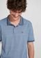 Camisa Básica Masculina Polo Em Malha Texturizada - Azul Claro - Marca Hering