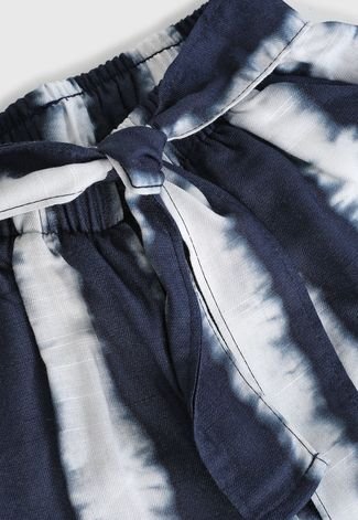 Calça Carinhoso Infantil Pantacourt Tie Dye Azul-Marinho/Branco