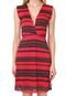 Vestido Classic Curto Listrado Vermelho - Marca Classic