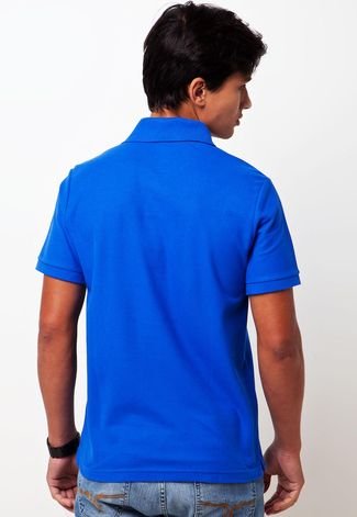 Camisa Polo Carmim Bordado Azul