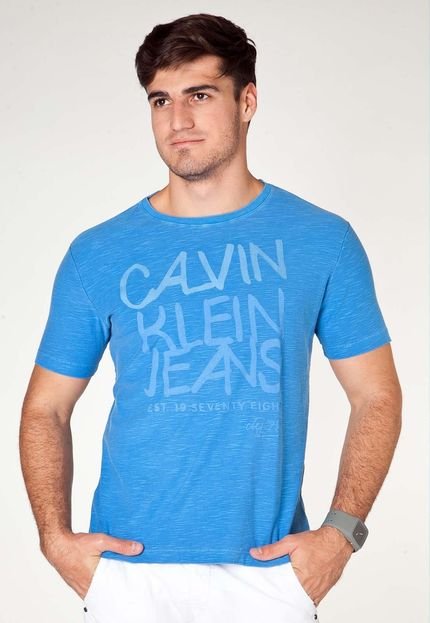 Camiseta Calvin Klein Jeans Eight Azul - Marca Calvin Klein Jeans