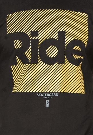 Camiseta Ride Skateboard Straight Lines Preta