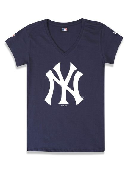 Camiseta New Era Baby Look New York Yankees Marinho - Marca New Era