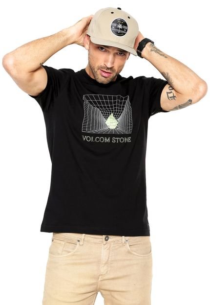 Camiseta Volcom Slim Digi Preta - Marca Volcom