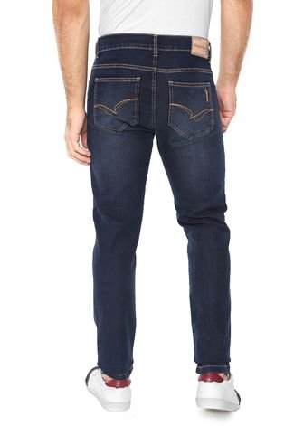 Calça Jeans Aleatory Skinny Estonada Azul-Marinho