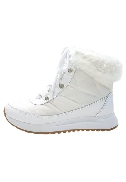 Bota Forrada Neve e Frio Nylon Pespontos 2x1 Branco - Marca Sapatos e Botas