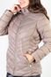Jaqueta feminina de nylon alongada com capuz 80236 - Bege - Marca Enluaze