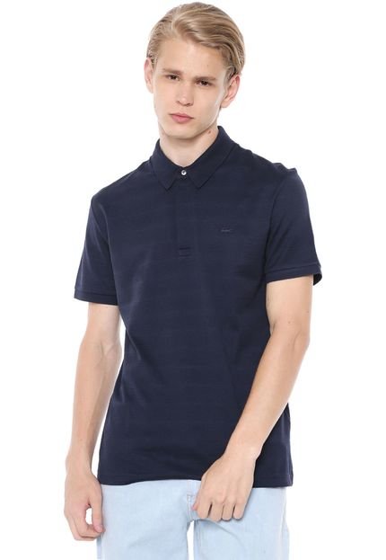 Camisa Polo Lacoste Slim Textura Azul-marinho - Marca Lacoste