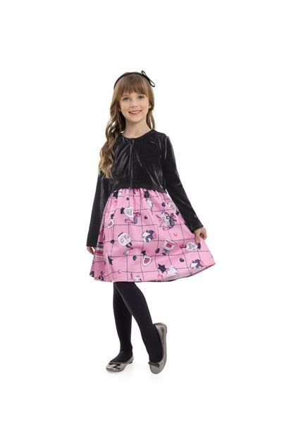 Vestido com Bolero Quimby Infantil Rosa - Marca Quimby